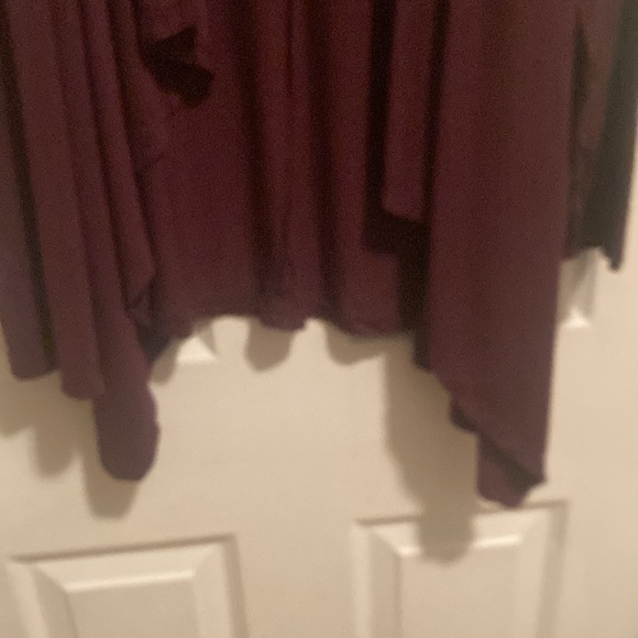 Chic Burgundy Open Front Cardigan - Picture 4 of 8